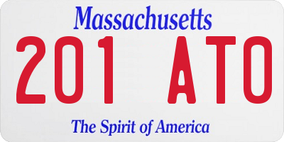 MA license plate 201AT0