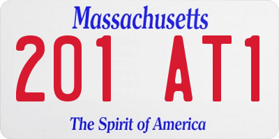 MA license plate 201AT1