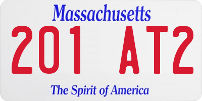 MA license plate 201AT2
