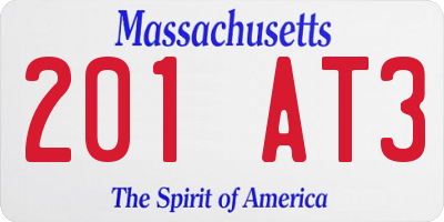 MA license plate 201AT3