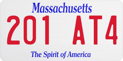 MA license plate 201AT4