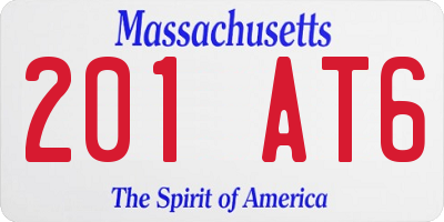 MA license plate 201AT6