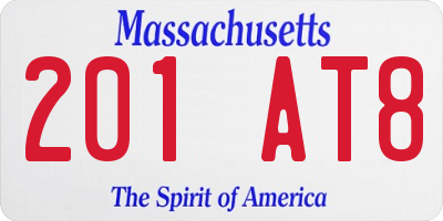 MA license plate 201AT8