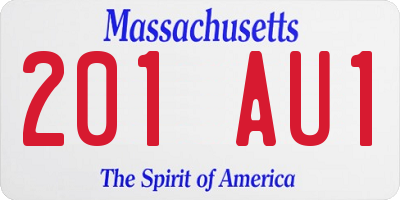 MA license plate 201AU1