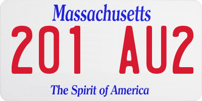 MA license plate 201AU2