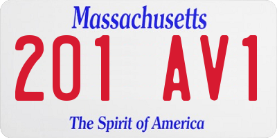 MA license plate 201AV1
