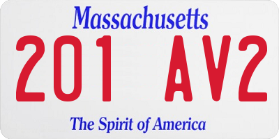 MA license plate 201AV2