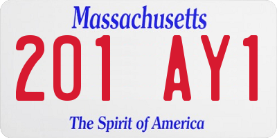 MA license plate 201AY1