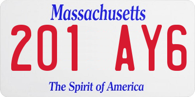 MA license plate 201AY6