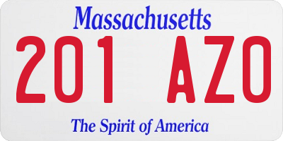 MA license plate 201AZ0