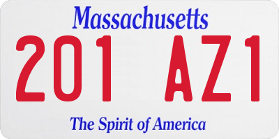 MA license plate 201AZ1