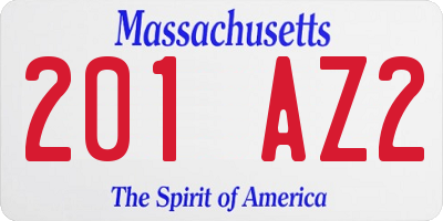 MA license plate 201AZ2