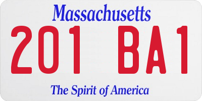 MA license plate 201BA1