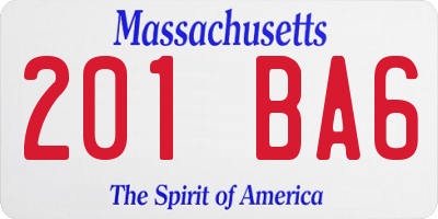 MA license plate 201BA6