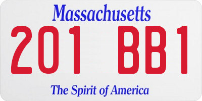 MA license plate 201BB1