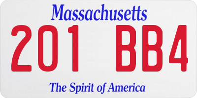 MA license plate 201BB4