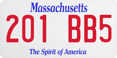 MA license plate 201BB5
