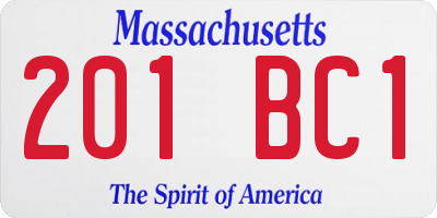 MA license plate 201BC1