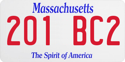 MA license plate 201BC2
