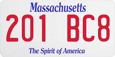 MA license plate 201BC8