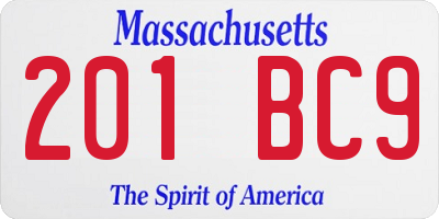 MA license plate 201BC9