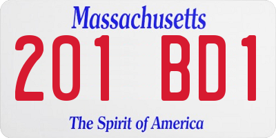 MA license plate 201BD1