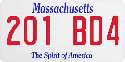 MA license plate 201BD4
