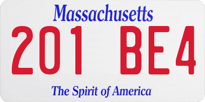MA license plate 201BE4