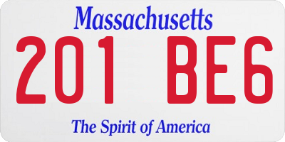 MA license plate 201BE6