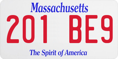 MA license plate 201BE9