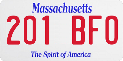 MA license plate 201BF0