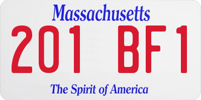 MA license plate 201BF1
