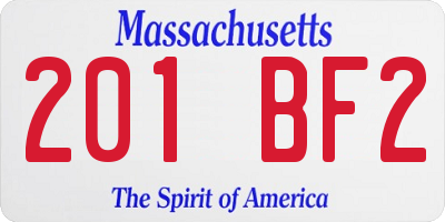 MA license plate 201BF2