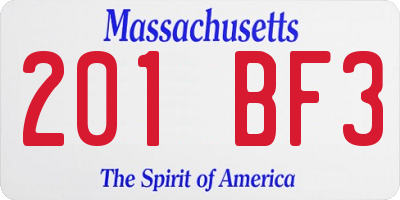MA license plate 201BF3