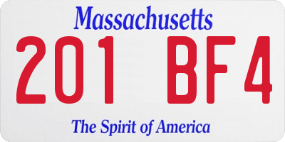 MA license plate 201BF4