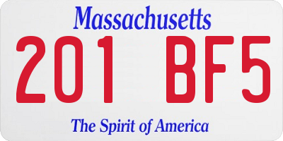 MA license plate 201BF5