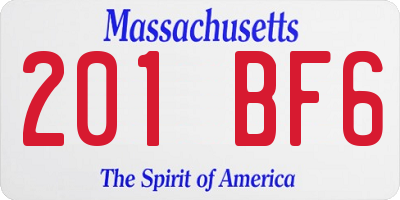 MA license plate 201BF6