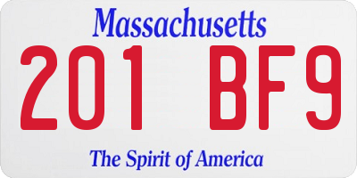 MA license plate 201BF9