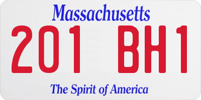 MA license plate 201BH1