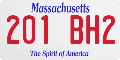 MA license plate 201BH2