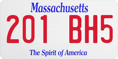 MA license plate 201BH5