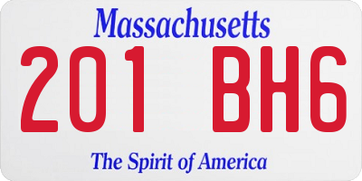 MA license plate 201BH6