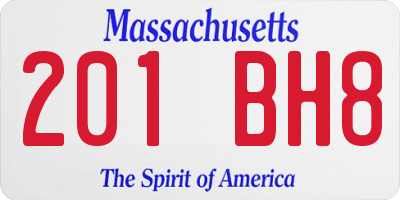 MA license plate 201BH8