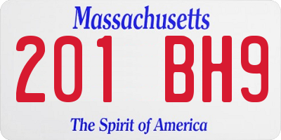 MA license plate 201BH9