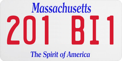 MA license plate 201BI1