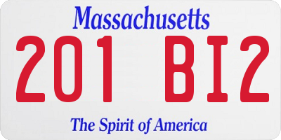 MA license plate 201BI2