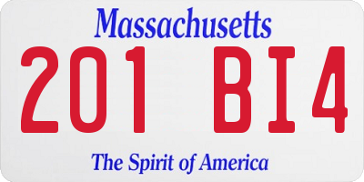 MA license plate 201BI4