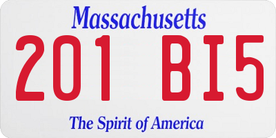 MA license plate 201BI5
