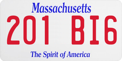 MA license plate 201BI6