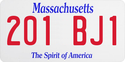 MA license plate 201BJ1